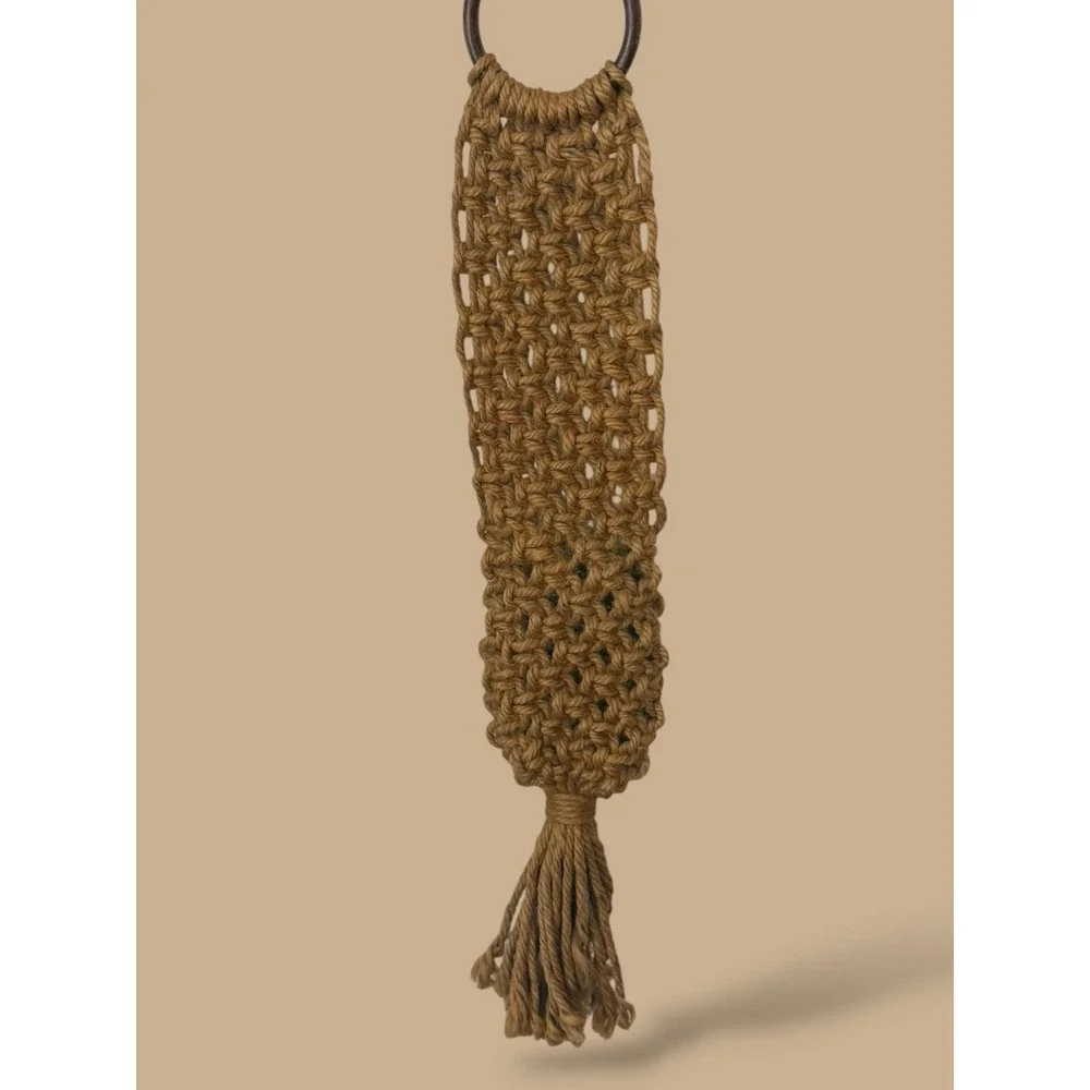 Boho Macramé Wall Hanging Basket | Woven Jute | Rustic Bohemian Home Decor